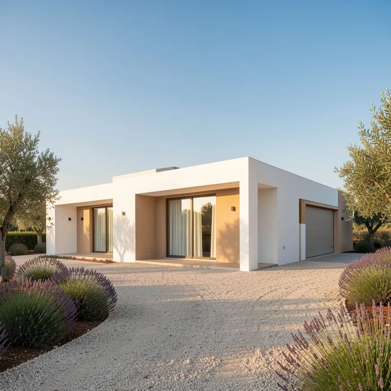 Maison plain-pied avec garage et toit plat : guide et budget